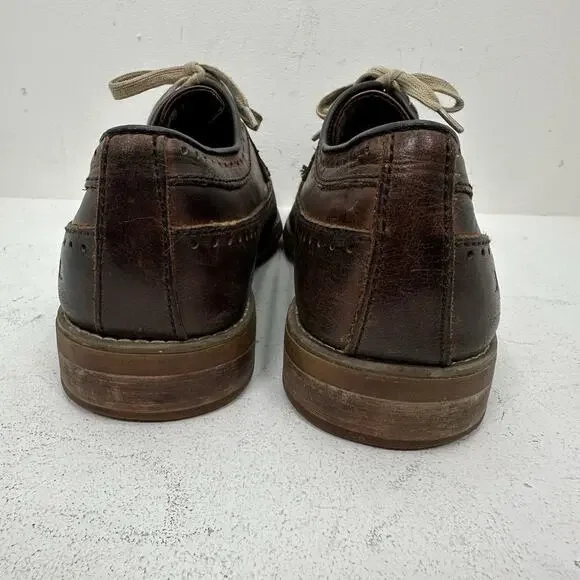 Bed Stu Leather Wing Tip Derby Oxford Shoe Cobbler Distress  display picture 3